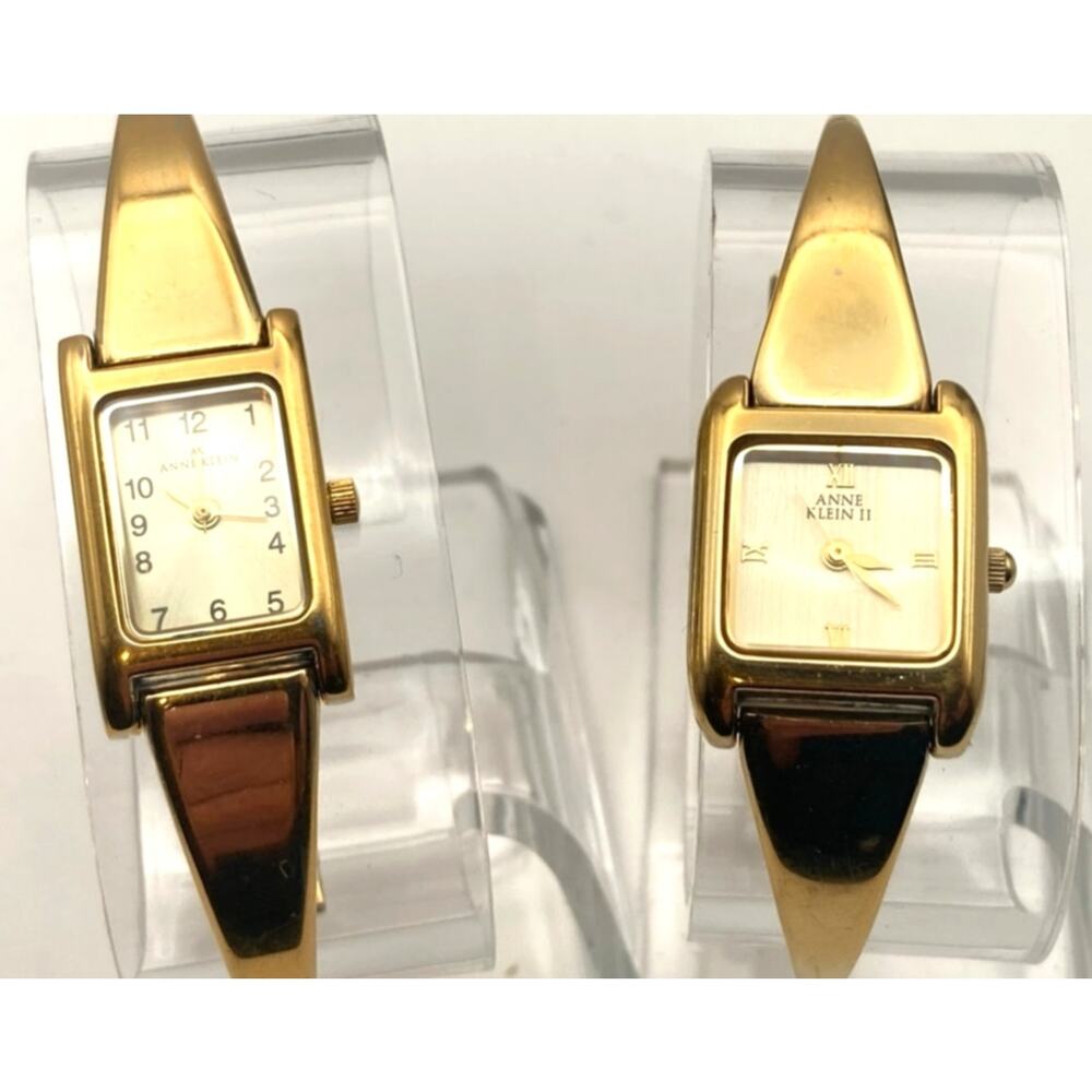 Anne Klein Women's Bangle Bracelet Watches (2) With Fresh Batteries Wrist 6.0